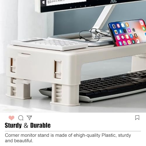 Support de moniteur réglable contre le mal de dos avec étagère de rangement bureau plastique
