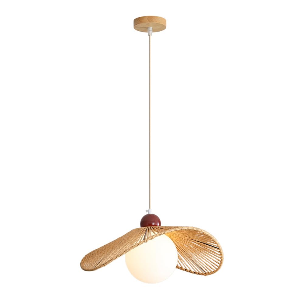 Lampy sufitowe do sypialni Boho Lampa wisząca do jadalni Kuchnia Wyspa Drewniana ręcznie tkana lampa wisząca do sypialni w stylu rustykalnym Salon
