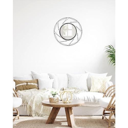 Round Wall Art Mirror Decor Black Circular Mirror for Home Décor, Accent Mirror Small Wall Circle for Wall Metal Frame Make up Mirror for Entryway Living Room, Bedroom, Bathroom Decorative - Image 5