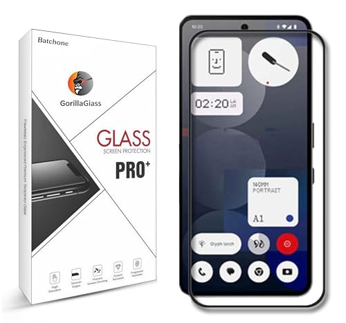 Image of BATCHONE Tempered Glass Screen Protector Compatible For Nothing CMF Phone 2 /2Pro 5G (Black) Edge To Edge Full Screen Coverage With Easy Installation Kit,Pack Of 1