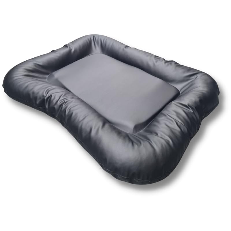 Coussin pour chien imperméable Topmast All Weather lavable en cuir skai noir