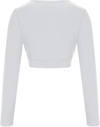 Womens Cropped Cleavage Shirts Sexy Long Sleeve Bra Tops Tight Deep V Neck Tees Going Out Outfits Spring Blouses