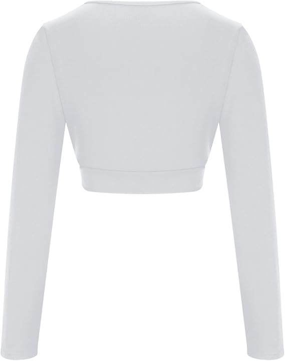 Womens Cropped Cleavage Shirts Sexy Long Sleeve Bra Tops Tight Deep V Neck Tees Going Out Outfits Spring Blouses