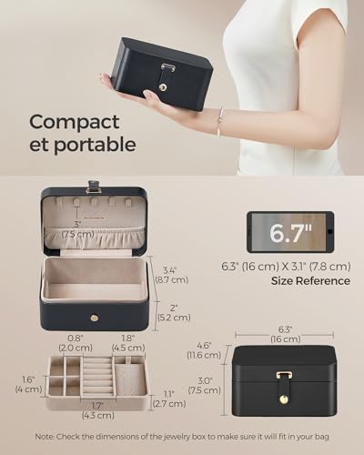 Image of SONGMICS Travel Jewelry Organizer, 2-Layer Portable Jewelry Box Case