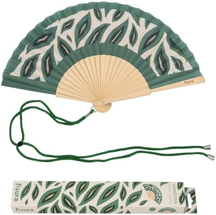 Fisura Original fan with leaf print. Modern and colourful wooden ...