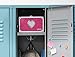 Vaultz Small Lock Box - 8.5 x 5 x 2.5 Inch Mini Safe with Key Lock to Store School Supplies, Money and Medicine - Pink Bling with Heart