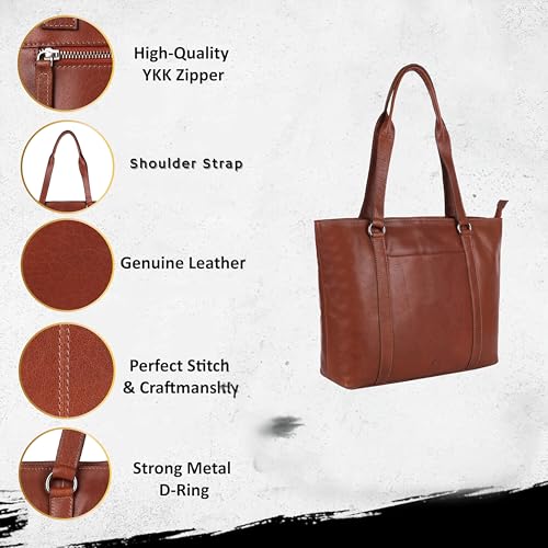 Image of Genuine Leather Tote Bag for Women - Premium Quality, Stylish, and Spacious Handbag for Everyday Use