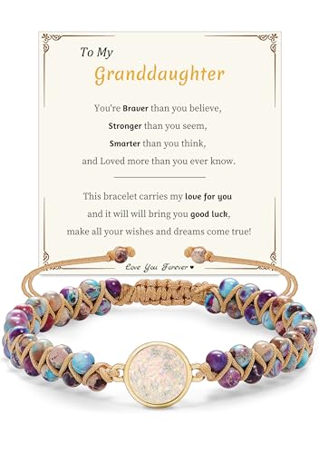 Image of Gifts for Daughter Granddaughter, To My Mom Grandma Wife Girlfriend Sister Jasper Heart Bracelets Birthday Graduation Anniversary Christmas Stocking Stuffers Valentines Mothers Day Jewelry