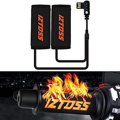 Heart Horse Heated Grips Motorcycle, Heated Grips with USB Switch Control 3 Gear Electric Handlebar Grips for 20-30mm Handle Diameter Motorcycle/Bike/ATV Cover