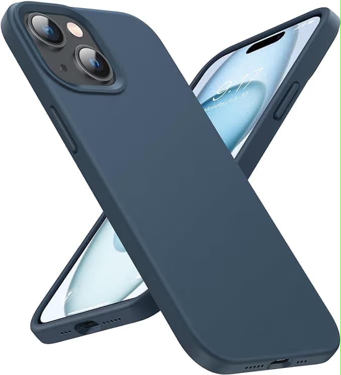 Image of Silicone Case compitable for iPhone 15, Light Blue Protective Cover with Camera Protection Smooth and Soft (Blue)