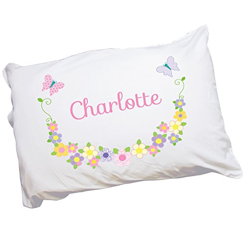 My Bambino Child's Personalized Butterfly Garland Pastel Pillowcase