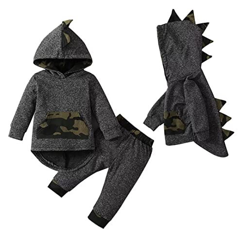 Image of Tepuce Baby Boy Clothes Toddler Infant Boys Fall Winter Outfit Long Sleeve Hoodie Sweatshirt Tops + Pants 2Pcs