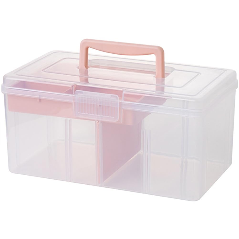 Aufbewahrungsbox mit Transparentem Deckel Platzsparendes Aufbewahrungsbehälter für Kleinigkeiten Organizer mit Griff