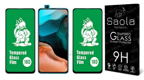 Image of Saola 18D Tempered Glass With Inbuilt AirBag Borders For Redmi K30 Pro (Pack Of 2) with Free Installation Kit. Full screen Coverage - 6.67 inch