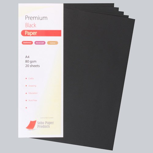 Soho Paper ProductsBlack Paper A4 80gsm - 20 sheets