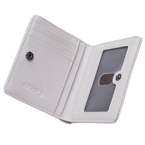 Image of Alldaily Small RFID Wallet for Women Slim Compact Bifold Pocket Ladies Travel Mini Purse (White)