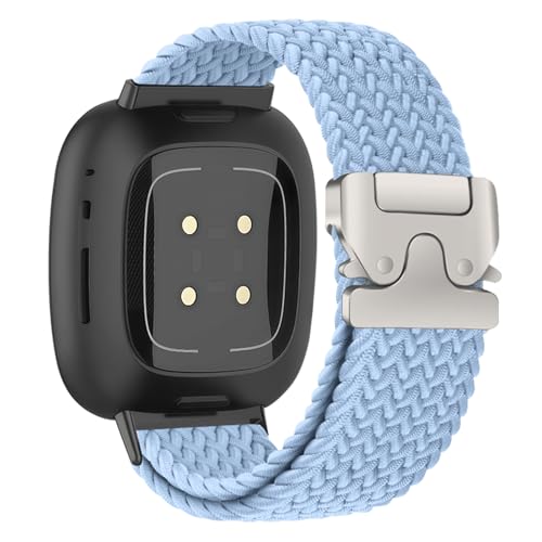[RoSoki] �o���h Fitbit Versa 4 /Versa 3 / Fitbit Sense/Sense 2 �Ή� �i�C���� �����p�o���h �u���C�f�b�h �ґg �p���V���[�g�o�b�N�� �����x���g �X�|�[�c �X�g���b�v �ւ��X�g���b�v �L�k�� �y�� 