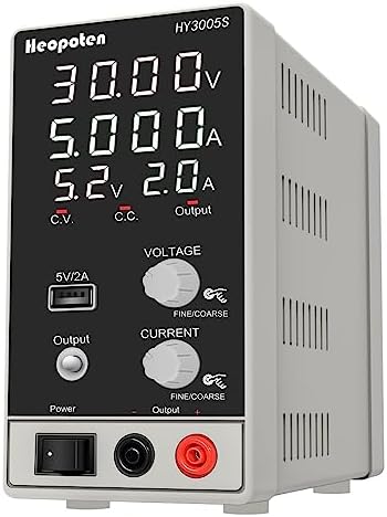 Produktbild von Labornetzteil 0–30V, 0–10A, 300W DC – LED, Überlastschutz, 220V, 22x8,1x16,5 Cm, Für Elektrolyse & Batterieladung
