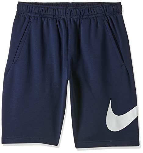 Nike Men's Nike Sportswear Club Short Basketball Graphic, Midnight Navy/White/White, Medium-T