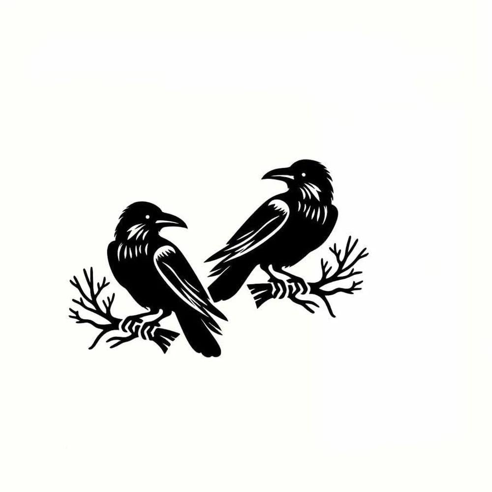 Flat Crow Vinyl Sticker for Body Windows Doors Trunk Motorcycles Scratch Cover