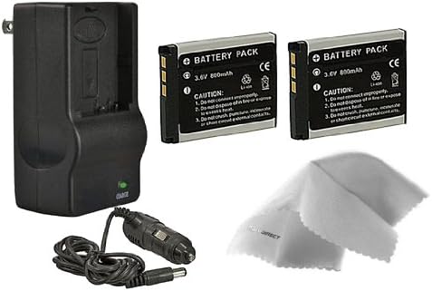 High Capacity Lithium Ion Replacement Compatible with Sony NP-FD1-2 Batteries (800Mah) + AC/DC Rapid Travel Charger + Nwv Direct Micro Fiber Cleaning Cloth