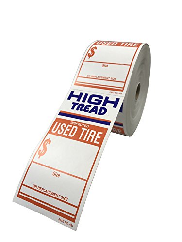 High Tread Used Tire Label - Actual Label Size 3