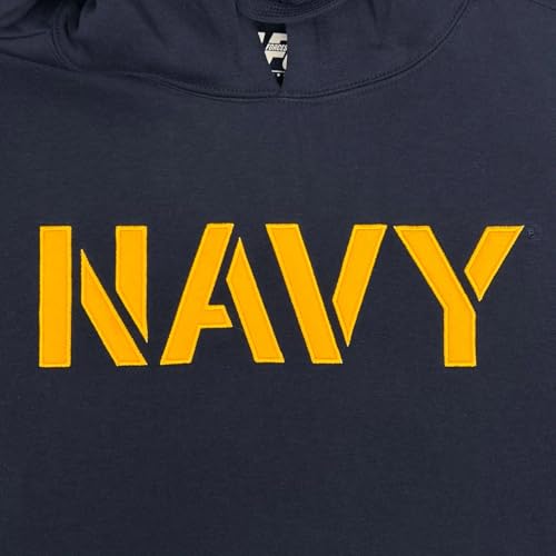 Armed Forces Gear US Navy Anchor Embroidered Fleece Hooded Sweatshirt (Navy)4