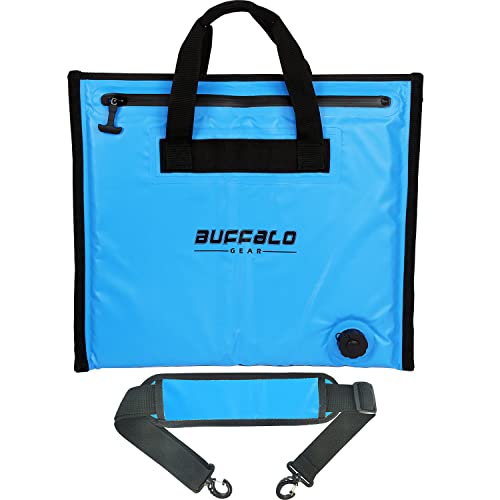 Buffalo Gear Insulated Fish Cooler Bag,20×18in Small Fishing Bag,Waterproof Fish Kill Bag Leakproof Fish Cooler-Blue