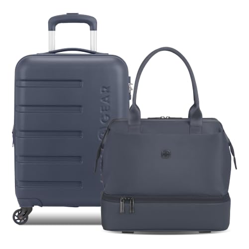 Image of SWISSGEAR Signature Hardside Expandable Carry-On Spinner & Mini Weekender Tote Set, ABS Construction, TSA-Friendly Lock, Navy, 2-Piece Set (19-Inch /Mini Weekender Tote)