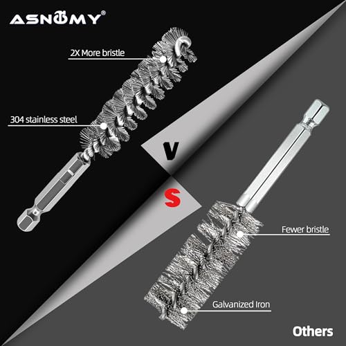 Image of 5Pcs 7 /16 inch Stainless Steel Wire Bore Brush for Power Drill Cleaning