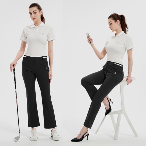 Women Golf Pants with Pockets Spring Summer 4-Way Stretch Lightweight Quick Dry Casual Pants Athletic UPF 50+2