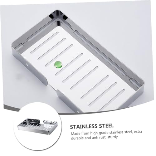 Porte-savon inox avec égouttoir rangement douche moderne en acier