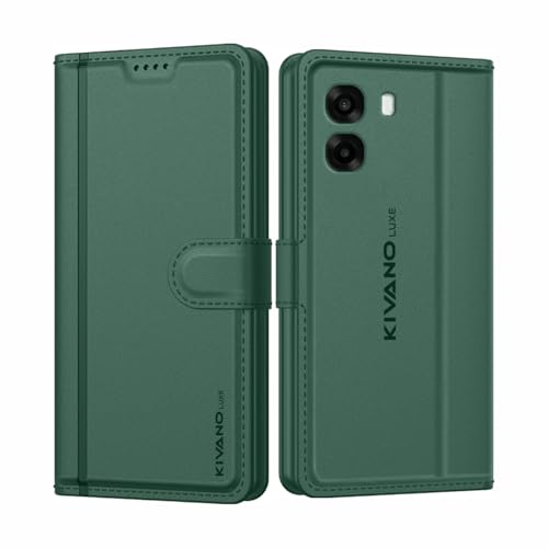 Image of KIVANO LUXE Compatible for Oppo A6S 5G / Oppo K14X 5G / Oppo A6X 5G Artisanal Leather Wallet Case with Card Holder for Men Women, Magnetic Flip Folio Cover with Stand RFID Blocking Cell