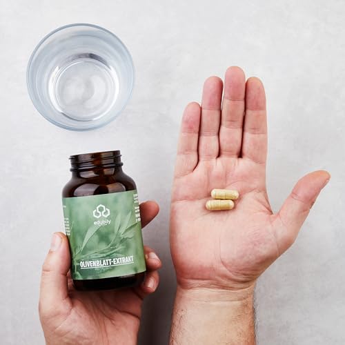 edubily® Olivenblatt-Extrakt Kapseln - Reich an Polyphenolen - Pro Kapsel 700 mg OLE mit 140 mg Oleuropein & Vitamin C - Laborgeprüft - (90 Kapseln)