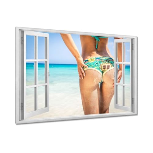 Peinture imprimée sur toile haut de gamme 90x60cm tableau deco plage ref H8186M_WAPC1L