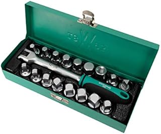 Oil Drain Plugs Set 17 pcs. for Oil Drain Plugs incl. Handle 3/8" Extra extensive I with Practical Metal case by WIESEMANN 1893 I 80232