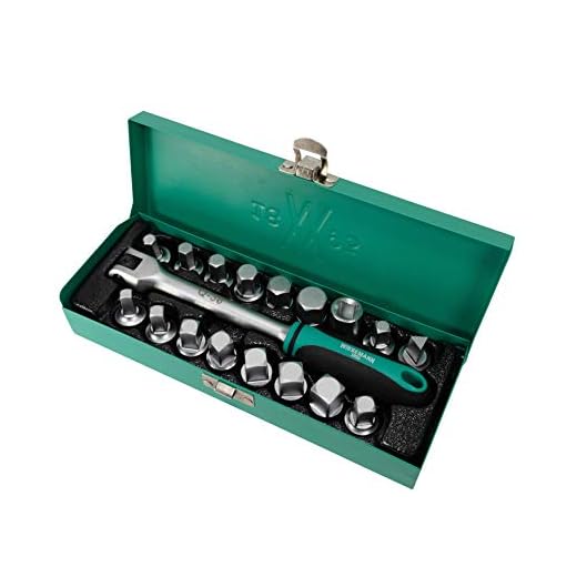 Lot 18 pièces pour bouchon de vidange | WIESEMANN 80232 | avec manche 3/8" | très complet