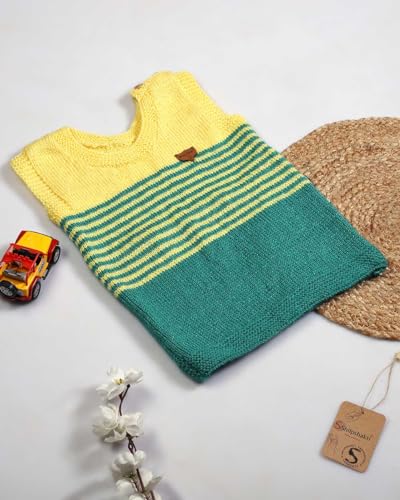 Image of Handmade Winter Wear Kids Woolen Sleeveless Sweater Boys and Girls
