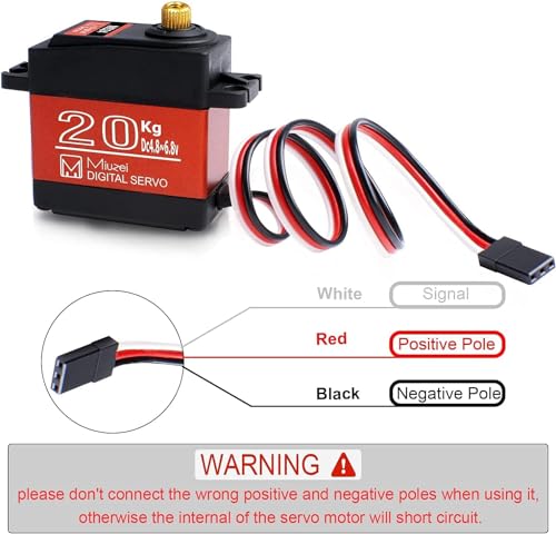 Miuzei RC SERVO High Torque Servo Motors, Waterproof Metal Gear Steering Servo For 1/8 1/10 Rc Car Robot Diy thumb #4