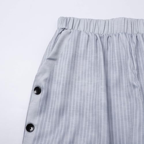 Womens Pants, Classy Striped Side Pocket Capri Pants, Black, One Size4