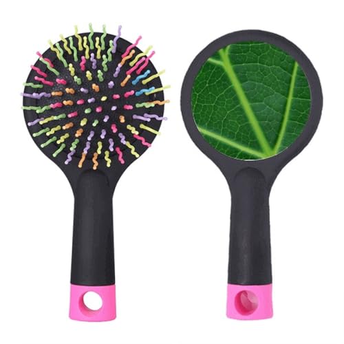 Brosse à cheveux démêlante coussin d'air motif nature vert foncé pour nœuds