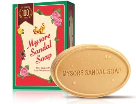 Image of Rajat TRADERS Mysore Sandal Soap - Only Soap With Pure Sandalwood Oil - 225 Gm (Pack Of 3, Each Pack 75 Gm) - Only Soap With Pure Sandalwood Oil
