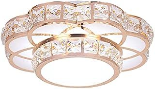 GreeLustr Crystal Ceiling Light, Plum Blossom Modern Chandeliers, White Acrylic 3 Colors Changeable Flush Mount Light, Elegant and Luxury Led Ceiling Lamp Fixture for Aisle, Corridor, Kitchen, Corner