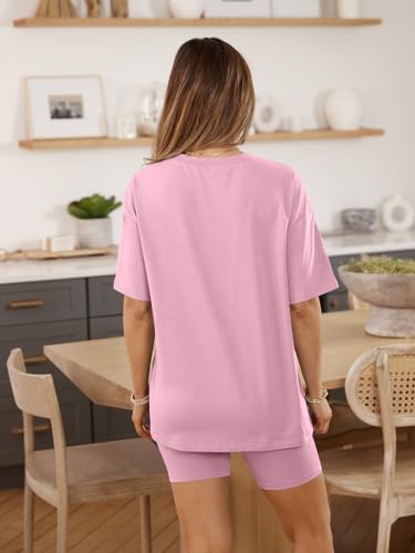 Image of AUTOMET Womens 2 Piece Sets Summer Outfits 2026 Two Piece Lounge Set Matching Clothing Oversized Tshirts Biker Short Fashion