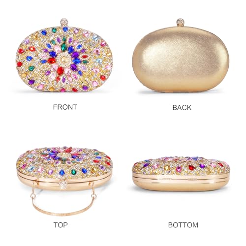 Image of RNIEGA Rhinestone Clutch Purses for Women Evening Wedding Formal Party Purses Crystal Diamond Glitter Sparkly Handbag