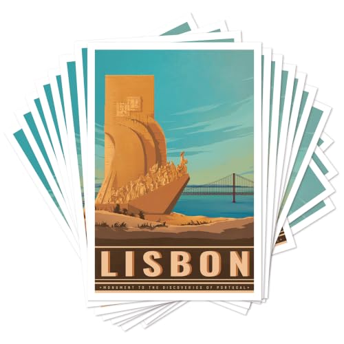 gaeaverse Vintage Europe Travel Postcards, 20 Pack (Portugal-Lisbon)