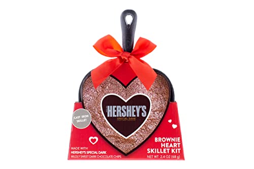 Hershey's Heart Shaped Cast Iron Skillet with Dark Chocolate Brownie Mix