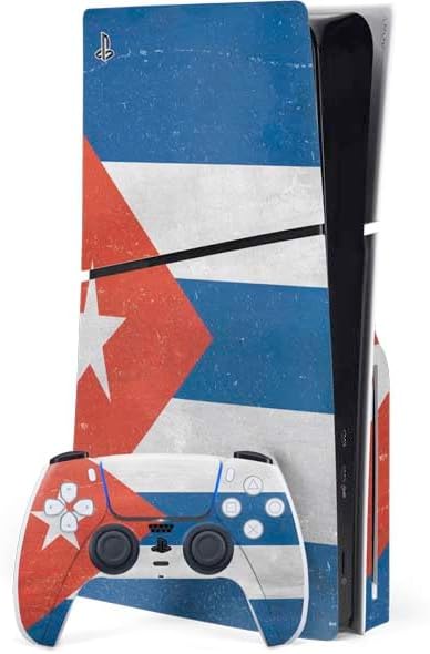 Skinit Decal Gaming Skin Compatible with PS5 Slim Disk Bundle - Puerto Rico Flag Distressed Design