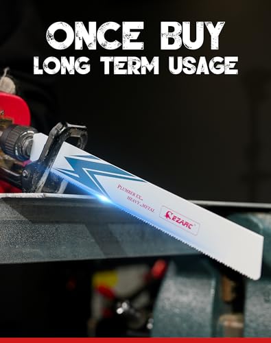 EZARC Reciprocating Saw Blade Bi-Metal Cobalt Sabre Saw Blades for Heavy Metal Cutting 225mm 14TPI R926PM+ (5-Pack) 5 EZARC Reciprocating Saw Blade Bi-Metal Cobalt Sabre Saw Blades for Heavy Metal Cutting 225mm 14TPI R926PM+ (5-Pack) - Image 5