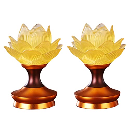 RAYWILL 蓮花 仏花 蓮華 蓮華灯 蓮の花 仏具 ロータス 蓮 造花 LED 2個セット 2WAY給電対応 USB・電池 はすはな 仏壇 仏具 仏前 法事 法要 お盆 命日 飾り (蓮華(瑠璃), S)